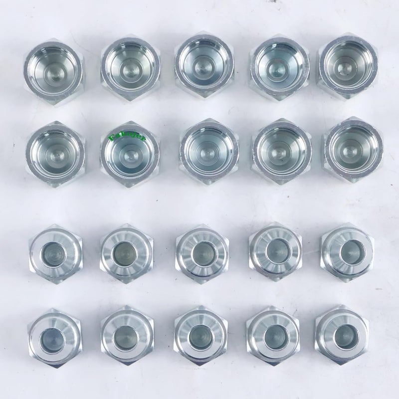Fakojer 10 Pairs 1/2" # 8 JIC Cap 0304-C-08 & Plug 2408-08 Hydraulic Adapter Fitting 3/4-16 Thread - Image 5